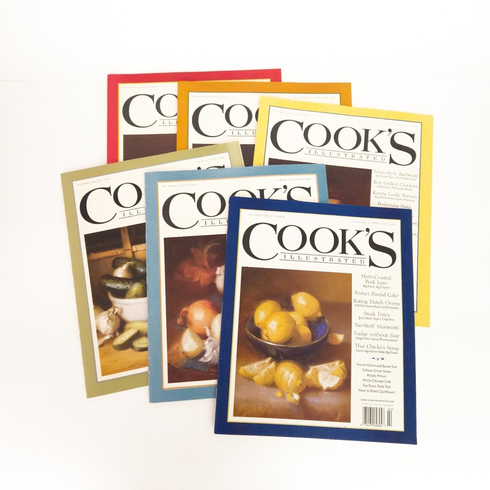 2007 Cook's Illustrated Cooking Magazine Back Issues‎ Lot of 6 Complete Year
